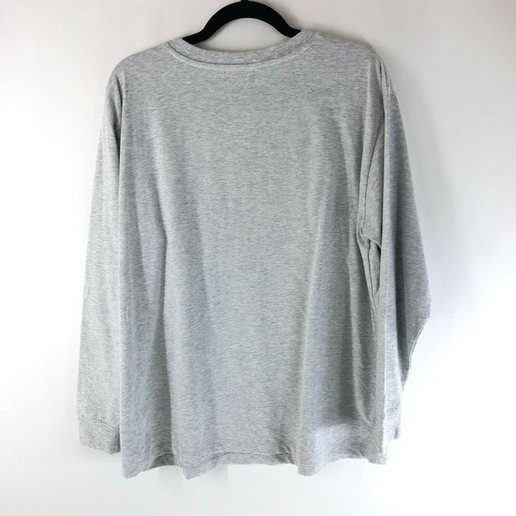 BP Womens T Shirt Top Strange But True Floral Long Sleeve Gray Size M - Picture 2 of 4